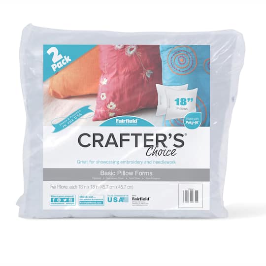 Crafter&#x27;s Choice&#xAE; 2 Pack Pillow Forms, 18&#x22; x 18&#x22;
